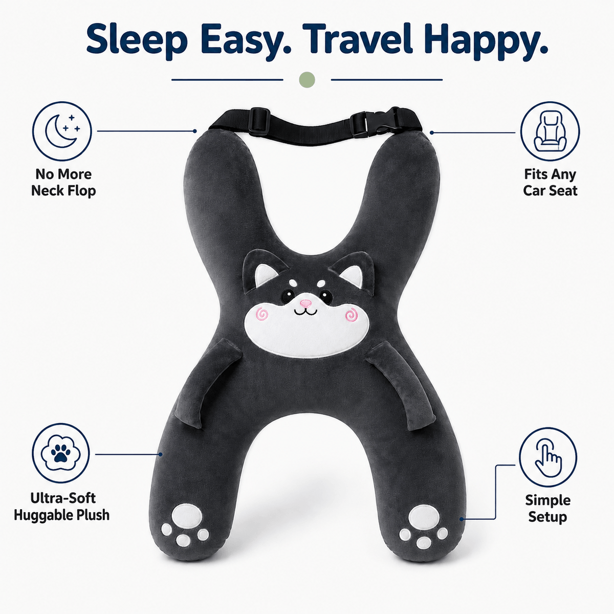 HushStrap Cuddle Travel Pillow